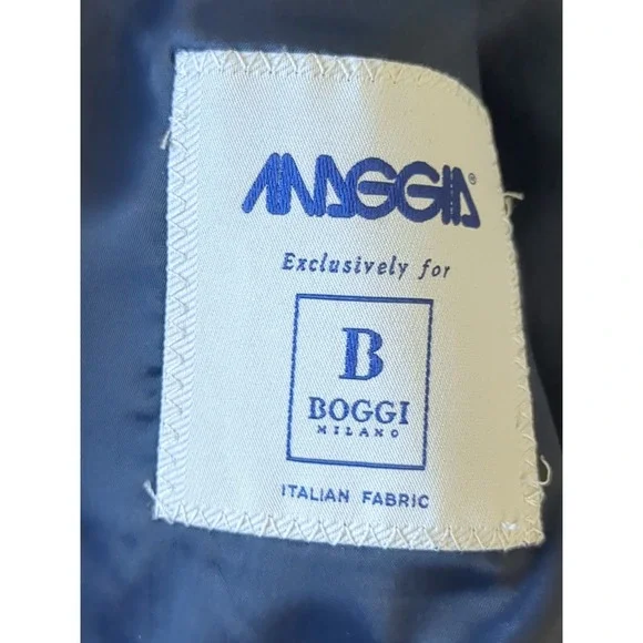 Boggi Milano B Jersey Unstructured Blazer Sz 48 Navy Blue Cashmere Lyocell Cot